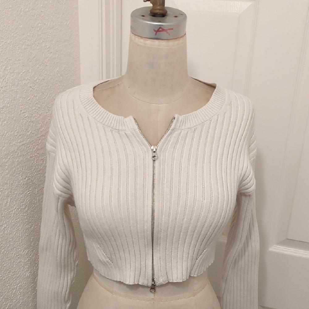 Wild Fable White Ribbed Sweater - Picture 2 of 6
